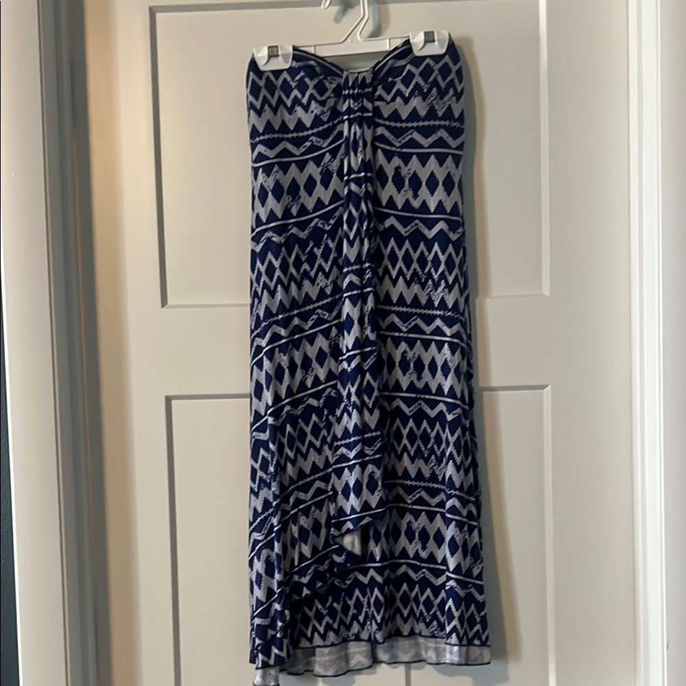 Skye Swimwear Blue and White Halter Coverup
